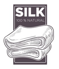 Silk natural hundred percent fabric cloth monochrome sketch