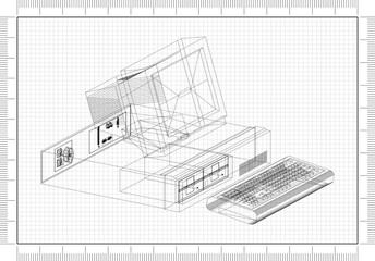 Retro Computer Architect blueprint 