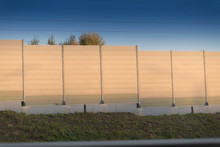 Noise Barrier Wall On A Highway