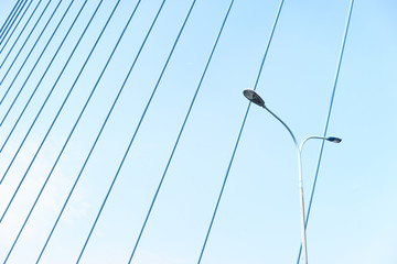 bridge lines on blue background