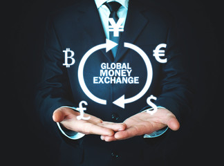 Global money exchange. Business concept