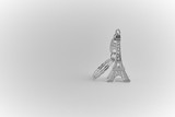 Fototapeta Boho - Silver color Eiffel tower souvenir keychain. Copy space for text.