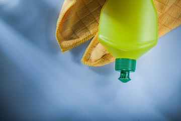 Wall Mural - Plastic bottle washing cloth on white background