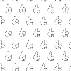 Wall Mural - Like hand emoji seamless pattern. Good emoticon icon and symbol. Ok gesture and sign.