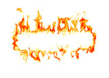 Fototapeta  - Fire flames on black background