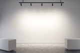 Fototapeta  - Modern gallery with empty poster