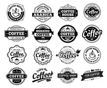Coffee Badges. Cafe Logo Stamp Sticker. Restaurant Logotype. Vintage Logotype Vector Isolated Illustration