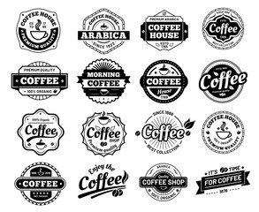 Poster - Coffee badges. Cafe logo stamp sticker. Restaurant logotype. Vintage logotype vector isolated illustration