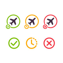 Airplane Flight Icon Set