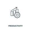 Productivity outline icon. Premium style design from project management icons collection. Simple element productivity icon. Ready to use in web design, apps, software, printing.