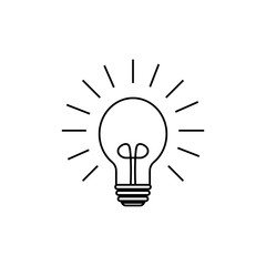 Wall Mural - Light bulb line icon, outline vector sign, linear style pictogram isolated on white. Idea symbol, logo illustration. Editable stroke