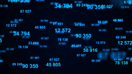 Wall Mural - digital blue background. information code. binary computer code. 3d rendering