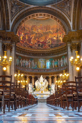 Obraz Dibond Wnętrze kościoła Madeleine (La Madeleine), Paryż, Francja
