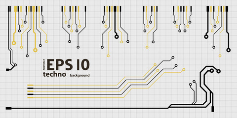 Poster - Vector flat circuit board illustration