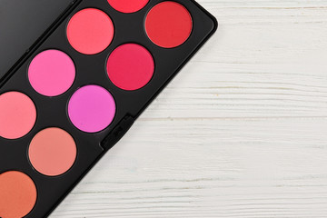 Blushes palette on white background.