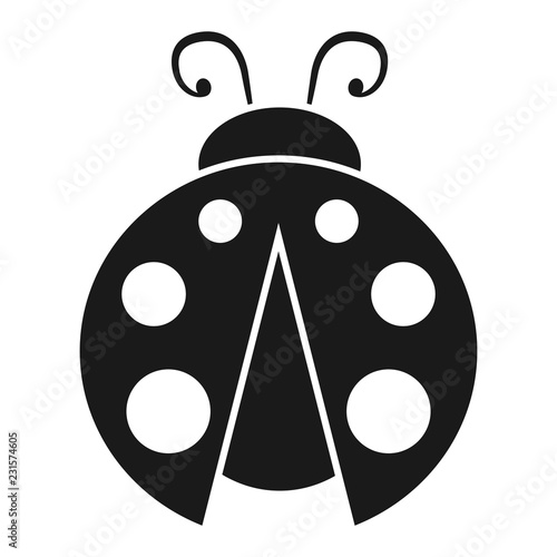 Download Simple, flat ladybug icon. Black silhouette design ...