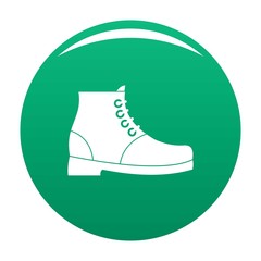 Poster - Hiking boots icon. Simple illustration of hiking boots vector icon for any any design green