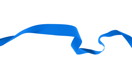Wall Mural - blue ribbon on white background. 3d render