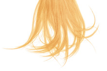 Disheveled Blond Hair Isolated On White Background