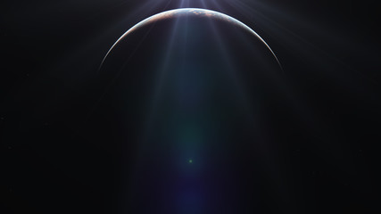 Wall Mural - sunrise from planet orbit