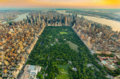 Fotomural New York Central park aerial view in summer