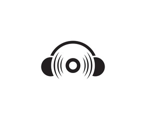 Wall Mural - headphones logo
