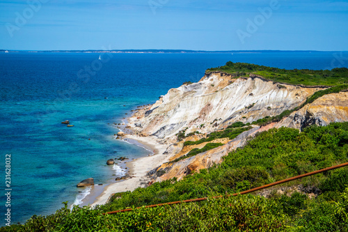 Fotografia, Obraz The famous Gay Head Cliffs in Cape Cod Martha's Vineyard, Massachusetts