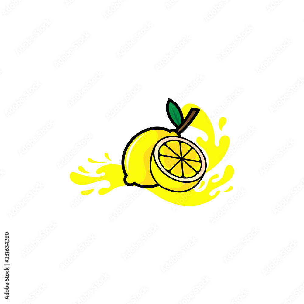 Vector colorful lemon lime logo design template. Concept design element and  icon in linear style. lemon lime isolated cartoon illustration. Stock  Vector | Adobe Stock, image size:1000x1000