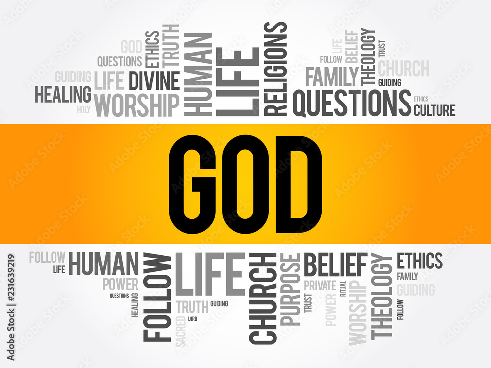 GOD word cloud collage, religion concept background Stock Vector ...