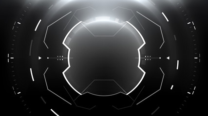 Wall Mural - Futuristic Technology Abstract Circlular Background. Vector Science Fiction Hi-Tech Wallpaper	