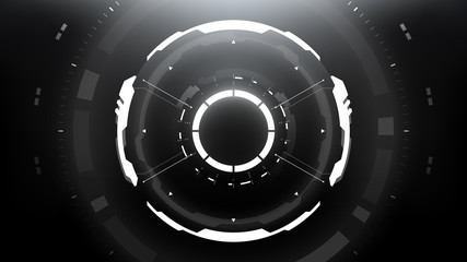 Wall Mural - Futuristic Technology Abstract Circlular Background. Vector Science Fiction Hi-Tech Wallpaper	