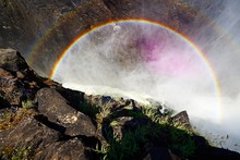 Double Rainbow At Victoria Falls, Livingstone, Zambia, Africa