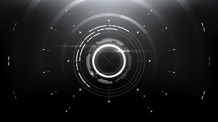 Wall Mural - Futuristic Technology Abstract Circlular Background. Vector Science Fiction Hi-Tech Wallpaper	