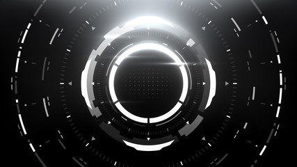 Wall Mural - Futuristic Technology Abstract Circlular Background. Vector Science Fiction Hi-Tech Wallpaper	