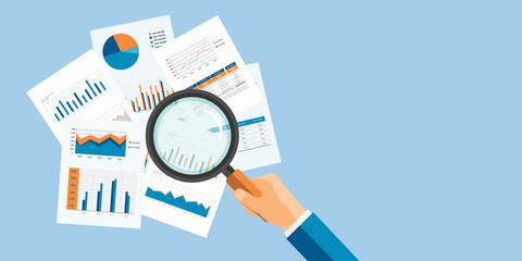 Aufkleber - vector web banner for business  analytic finance graph report and business investment planning concept
