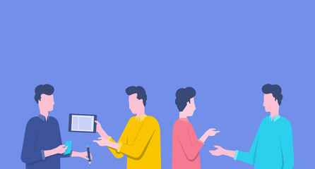 Wall Mural - group people business team meeting and talking concept