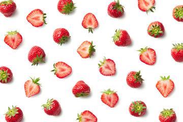 Canvas Print - Pattern of fresh strawberries
