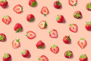 colorful pattern of strawberries