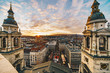 Budapest sunset aerial view