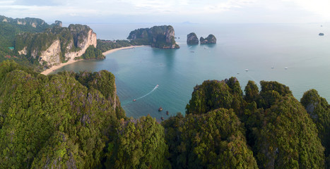 Wall Mural - aerial view of railay beach, thailand