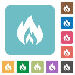 Poster - Flame rounded square flat icons