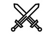 Swords / blades crossed, fight or battle line art vector icon for games and websites