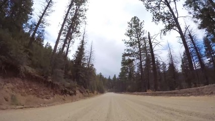 Aufkleber - Driving on small mountain dirt roads from Colorado Springs to Cripple Creek in Autumn.