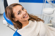 Woman patient smiling in dental clinic