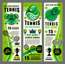 Racket, Ball And Tennis Trophy Banners