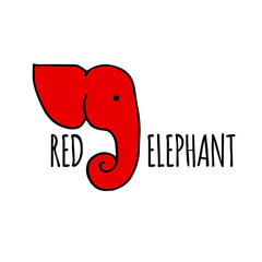 Wall Mural - Red elephant design