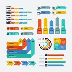 Presentation infographics. Flowchart timeline process chart workflow option diagrams. Infographic vector elements flowchart, arrow diagram process illustration