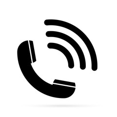 Poster - Phone icon in trendy flat style isolated on white background. Telephone symbol. Vector illustration.