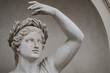 Statue of sensual Roman renaissance era woman in circlet of bay leaves, Potsdam, Germany, details, closeup