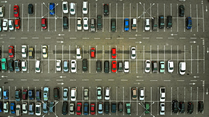 Wall Mural - Parking lot with a cars